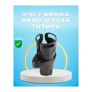 Çiftli Araba Bardak Tutucu Karbon Fiber Görünümlü 360° Ayarlı