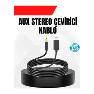1 Metre Lightning to Aux Çevirici Kablo Stereo Ses Yüksek Kalite