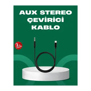 Lightning to 3.5mm Aux Ses Dönüştürücü Kablo 1 Metre Stereo Uyumlu