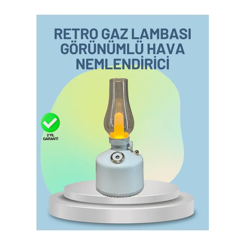 Renkli Led Işıklı Retro Gaz Lambası Aroma Terapi Mist Maker