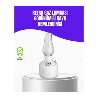 Retro Gaz Lambası Görünümlü Ledli Buhar Püskürtücü Aroma Difüzör