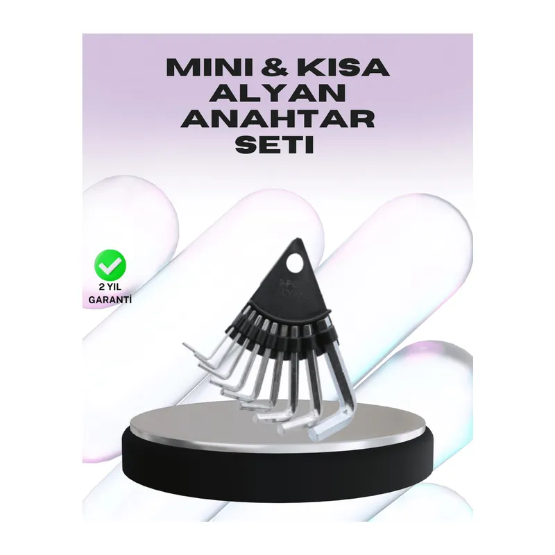 9 Parça Alyan Anahtar Seti Farklı Metrik Ölçü Pratik Taşıma