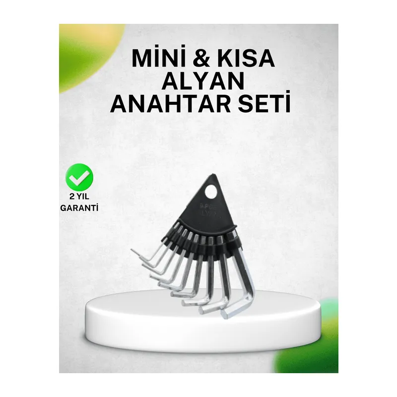 9 Parça Alyan Anahtar Seti Isıl İşlem Görmüş Dayanıklı Çelik