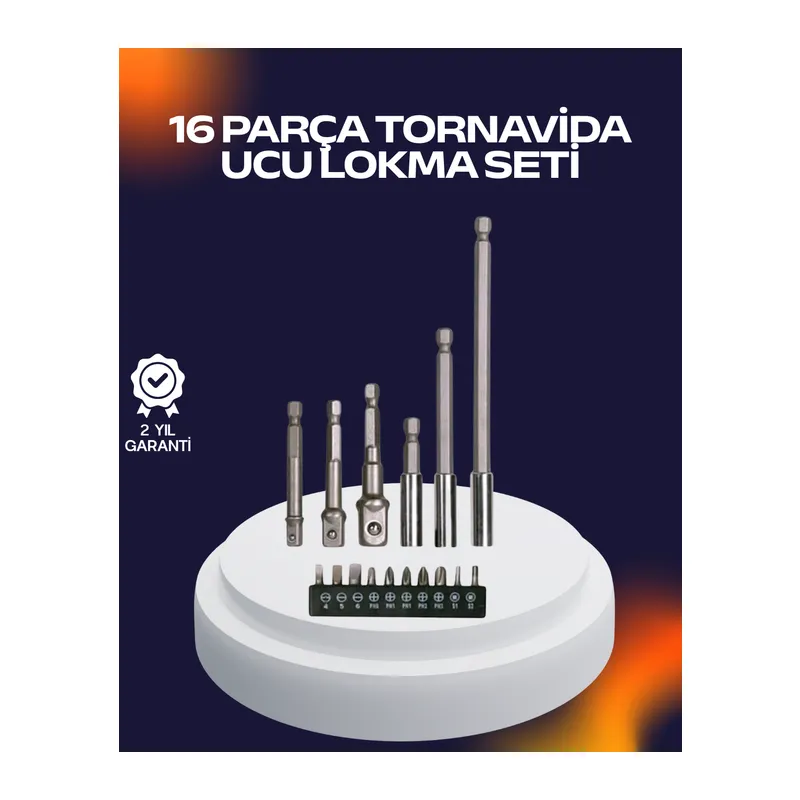16 Parça Usta İşçilik Bits Takımı Vida Sökme Takma Set