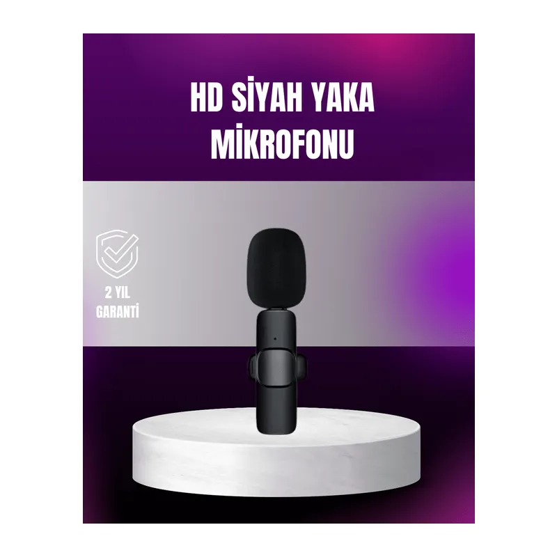 iPhone Uyumlu Çift Mikrofonlu Kablosuz Yaka Seti Profesyonel Ses