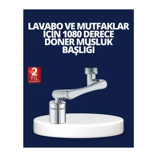 Esnek 1080° Musluk Başlığı 3 Eklemli Hareketli Su Modlu Lavabo Aparatı