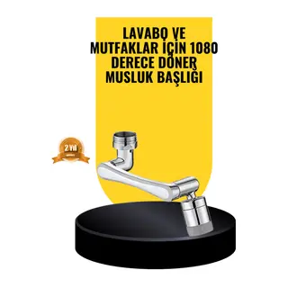 1080° Dönebilen Musluk Başlığı 2 Su Modlu Ayarlanabilir Esnek Tasarım
