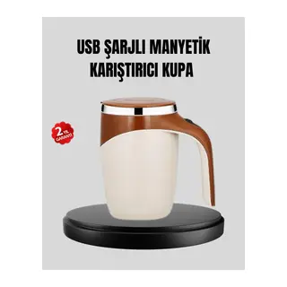 USB Şarjlı Manyetik Karıştırıcı Kupa Otomatik Karıştırma Paslanmaz Çelik