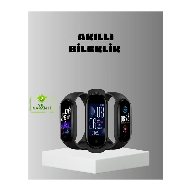 Akıllı Bileklik Adım Sayarlı Kalori Takipli Bildirim Uyumlu IP67