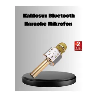Kablosuz Karaoke Mikrofon USB AUX Destekli Parti ve Eğlence İçin