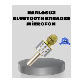 Bluetooth Karaoke Mikrofon Şarjlı Uzun Pil Ömürlü Çok Fonksiyonlu