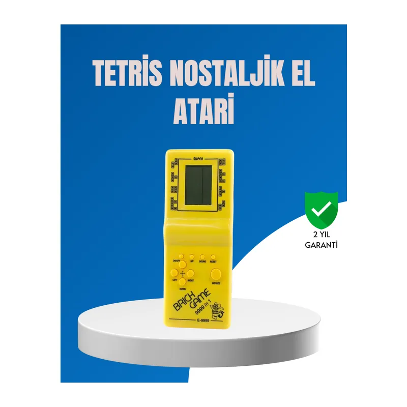 Mini Tetris El Aterisi – Taşınabilir Retro Oyun Konsolu, Pil ile Çalışan Klasik Model