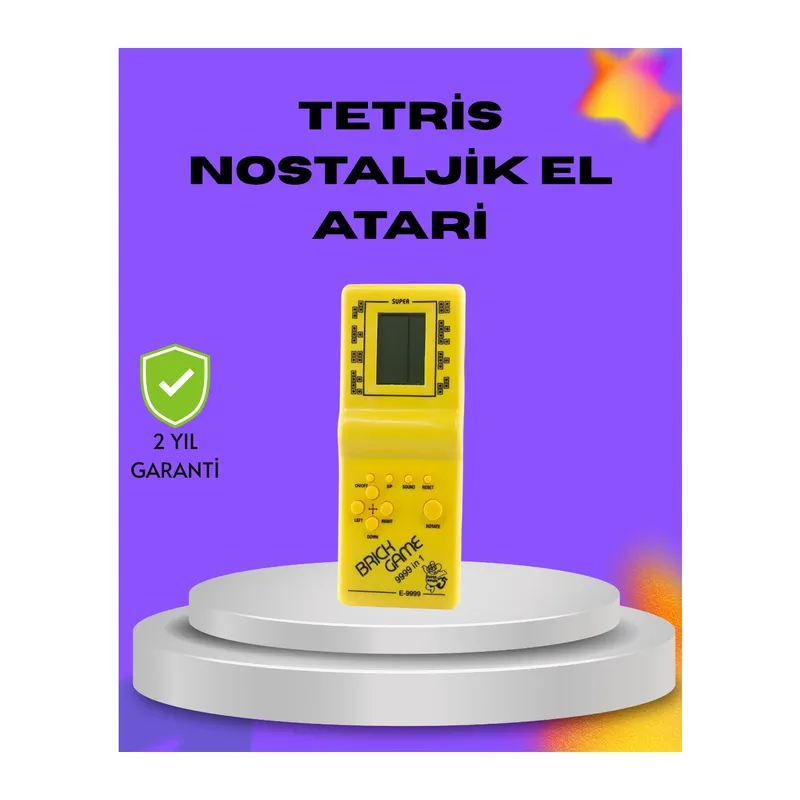 Klasik Tetris Oyunu El Konsolu – Taşınabilir Pil ile Çalışan Retro El Aterisi