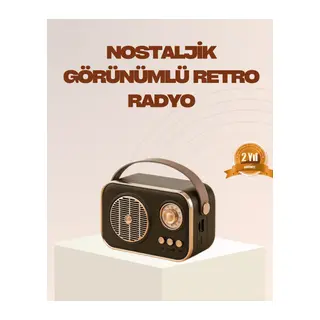 Retro Bluetooth Radyo – Nostaljik Tasarım, TF Kart ve USB Destekli