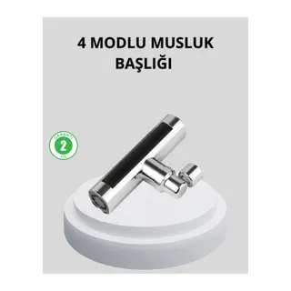 360° Dönebilen Musluk Başlığı 4 Fonksiyonlu Su Tasarruflu ve Dayanıklı