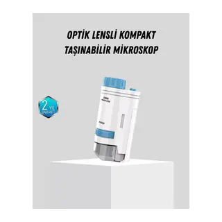 Taşınabilir Mini Mikroskop LED Işıklı 80X–200X Büyütmeli ve Odak Ayarlı