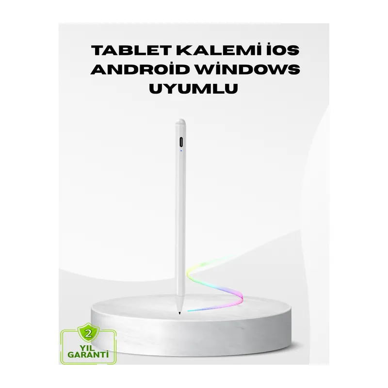 Type-C Şarjlı Dokunmatik Kalem – iPad, iPhone ve Android Uyumlu, Sessiz Çalışan