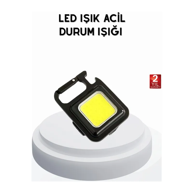 Mini 800 Lümen LED El Feneri – USB Şarjlı, 3 Kademeli Işık, Şişe Açacaklı Taşınabilir Tasarım