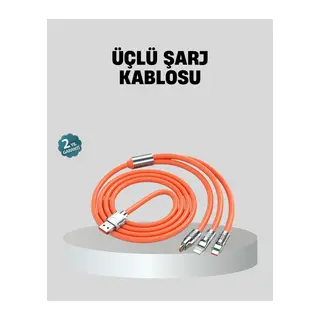 ÜÇLÜ Şarj Kablosu – Yüksek Hızlı, Dayanıklı ve Uzun Ömürlü