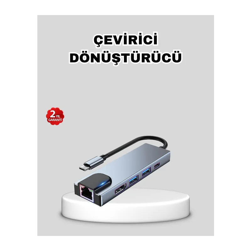 Type-C Çoklu Dönüştürücü – Alüminyum Gövde, Hızlı Veri Aktarımı ve Şarj Desteği