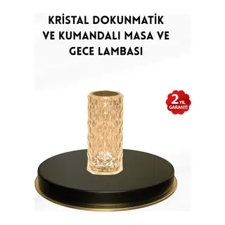 Kristal Tasarımlı RGB LED Gece Lambası – Kumandalı, Renk Değiştiren Dekoratif Işık
