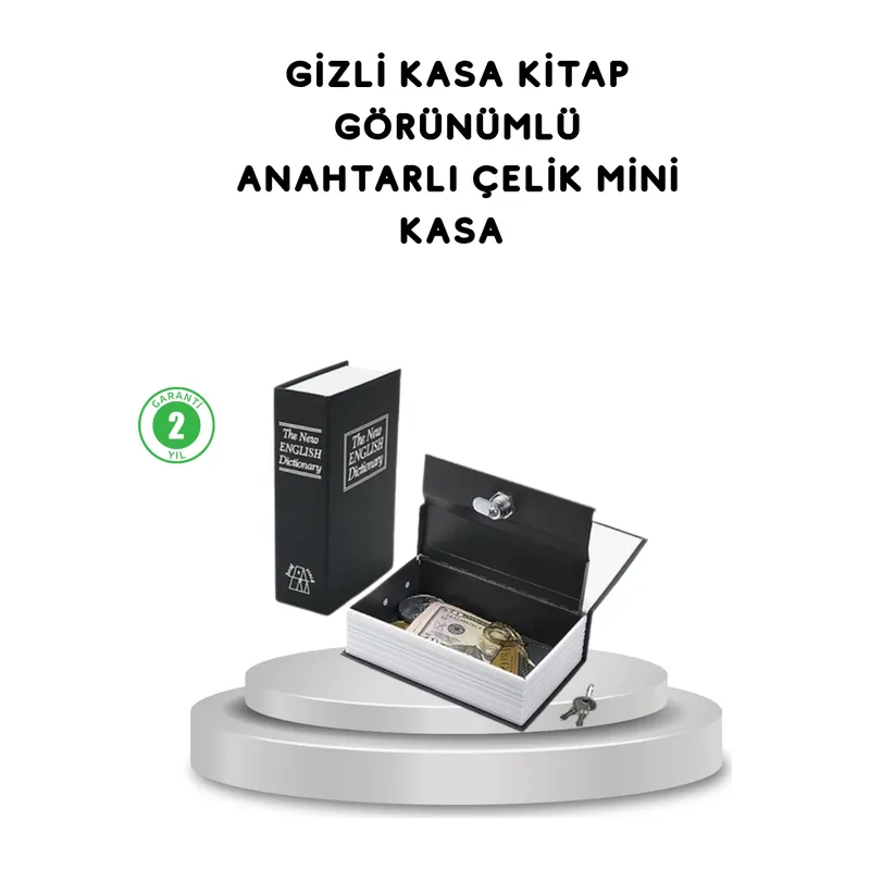 Gizli Kitap Kasa – Metal Gövdeli, Anahtarlı