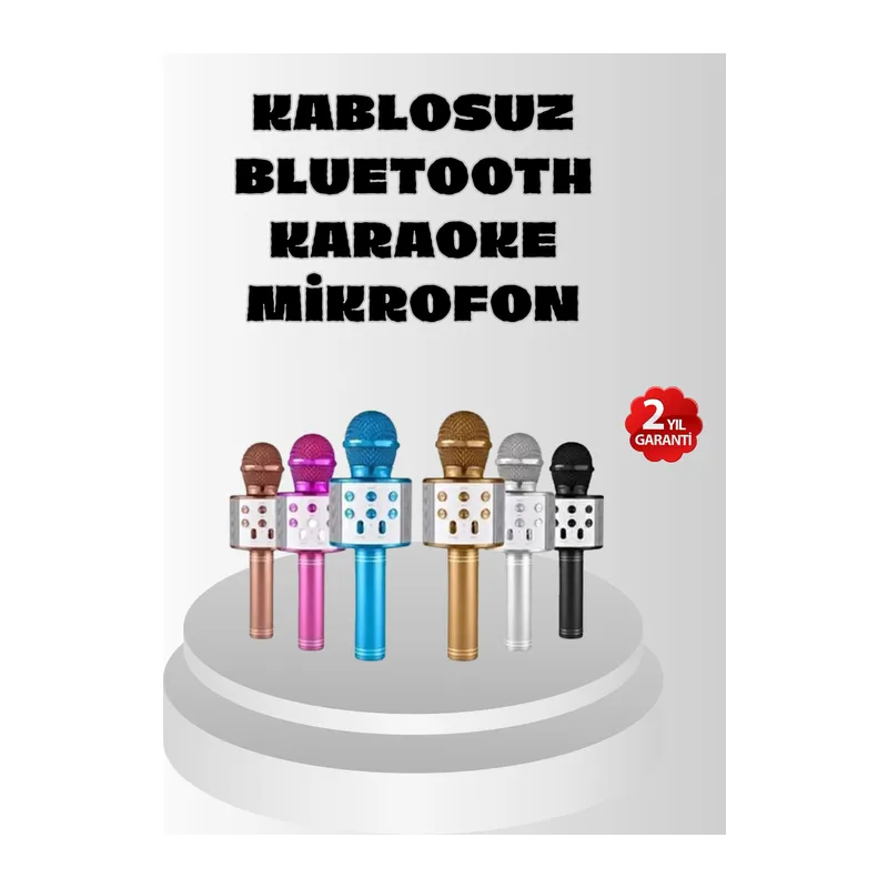 Kablosuz Bluetooth Karaoke Mikrofon Yankı Efektli