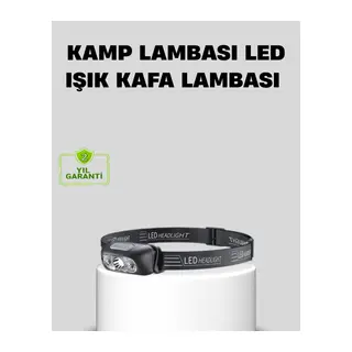 Şarjlı LED Kafa Feneri | 4 Modlu Akıllı Sensörlü Far | Su Geçirmez IPX5 Kamp ve Balıkçı Lambası