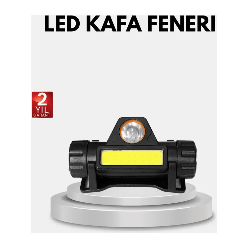 Profesyonel Şarjlı LED Kafa Lambası – Uzun Mesafe + Ortam Aydınlatması