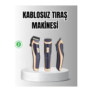 Unisex Şarjlı Saç ve Sakal Tıraş Makinesi – Ayarlanabilir Tarak Başlıkları, Sessiz Motor