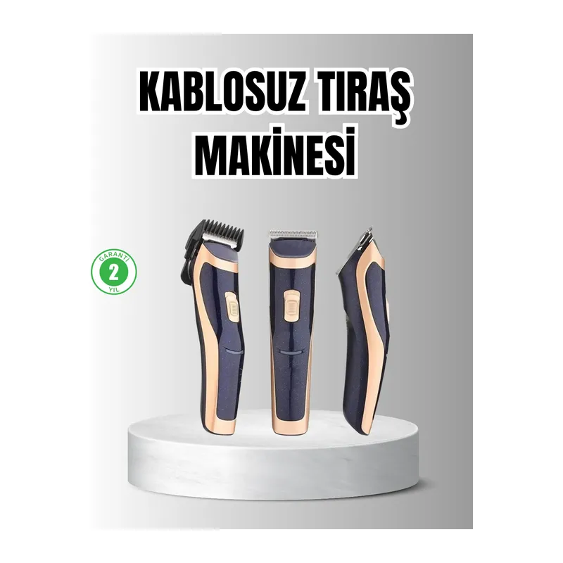Unisex Şarjlı Saç ve Sakal Tıraş Makinesi – Ayarlanabilir Tarak Başlıkları, Sessiz Motor