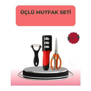 3 Parçalı Çok Fonksiyonlu Mutfak Makas Seti – Paslanmaz Çelik, Ergonomik Tasarım