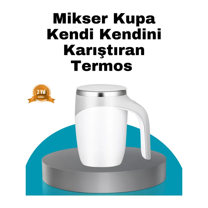 Manyetik Otomatik Karıştırma Bardağı – Şarjlı, Paslanmaz ve Pratik