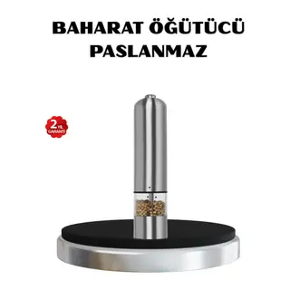 Modern Otomatik Baharat Öğütücü Seti – Pilli, Paslanmaz Çelik, LED Aydınlatmalı