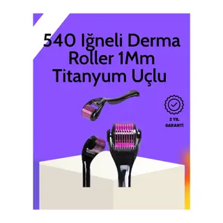 Evde Güvenli Kullanım İçin Titanyum Derma Roller – Siyah Saplı