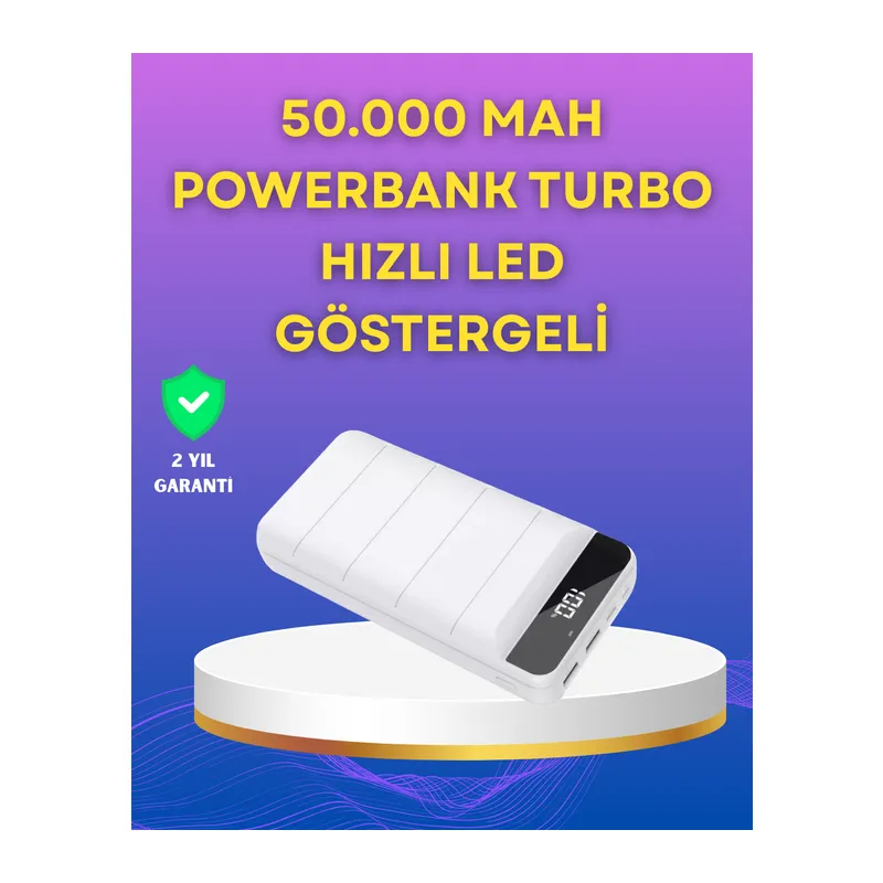 Lightning ve Type-C Girişli 50000mAh Powerbank