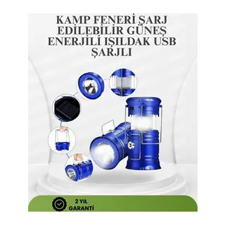 Güneş Enerjili Katlanabilir Kızaklı Kamp Feneri – USB Şarjlı, Çok Yönlü ve Dayanıklı Tasarım
