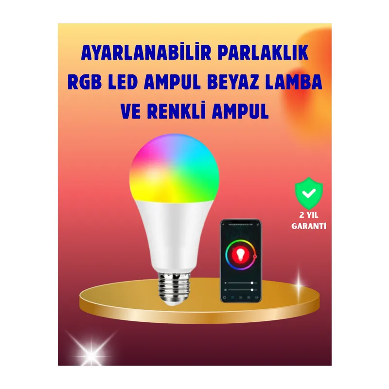 Enerji Verimli Akıllı LED Ampul, Uzaktan Kontrol Özellikli