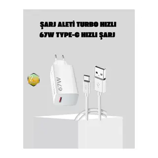 67W Süper Hızlı Şarj Adaptörü ve Kablo Seti – Güvenli, Kompakt ve Ergonomik Tasarım