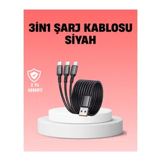 Çoklu USB Şarj Kablosu – 1,2m Hızlı Şarj, 3A Güçlü Akım