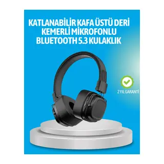 Deep Bass Destekli Kablosuz Katlanabilir Kulak Üstü Kulaklık