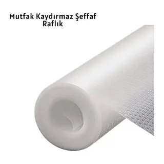 kaydırmaz şeffaf raflık