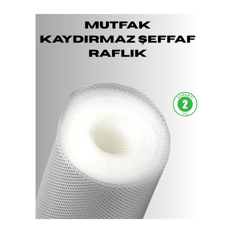 Kaydırmaz şeffaf raflık çekmece örtüsü 45x300 cm