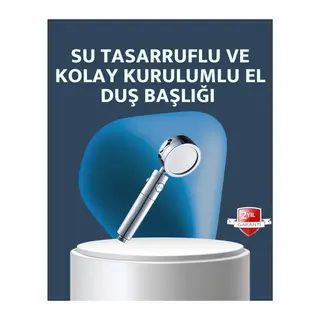 Yüksek Basınçlı 3 Fonksiyonlu Duş Başlığı