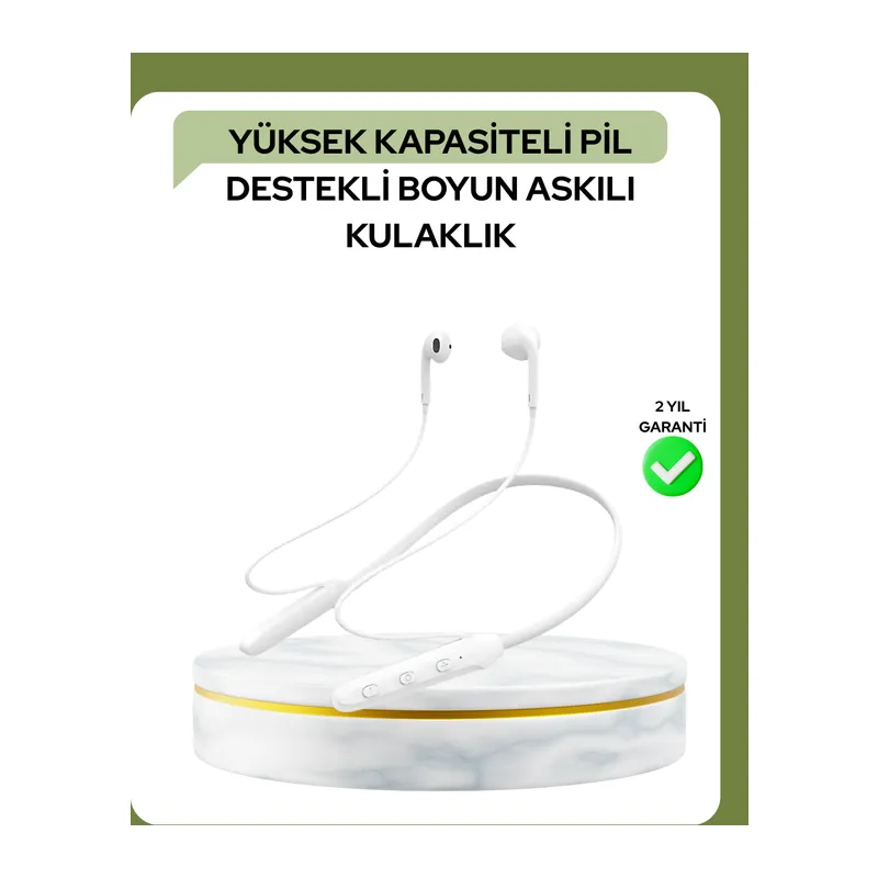 100 Saat Pil Ömrü Boyun Askılı Bluetooth Kablosuz Kulaklık
