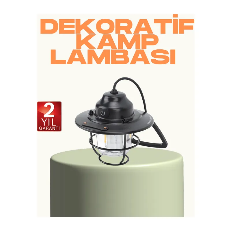 Hafif ve Taşınabilir Retro Tasarım Kamp Lambası