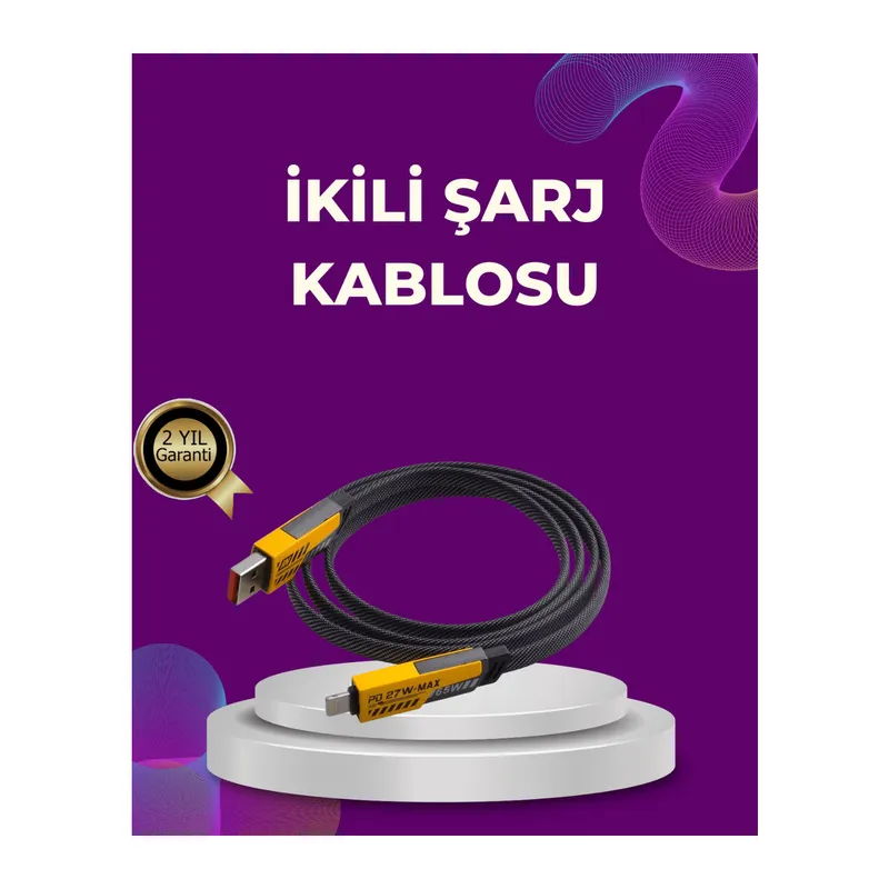 Dayanıklı 4’ü 1 Arada Çok Fonksiyonlu Hızlı Şarj Veri Kablosu