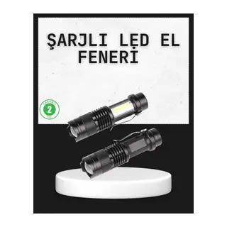 Odak Ayarlı 2000 Lümen Şarjlı LED El Feneri