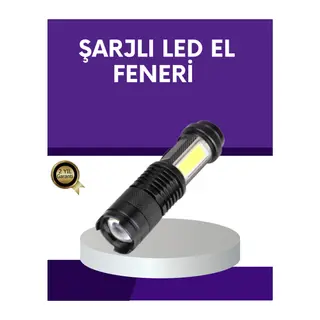 Şarjlı Mini LED El Feneri 2000 Lümen Su Geçirmez