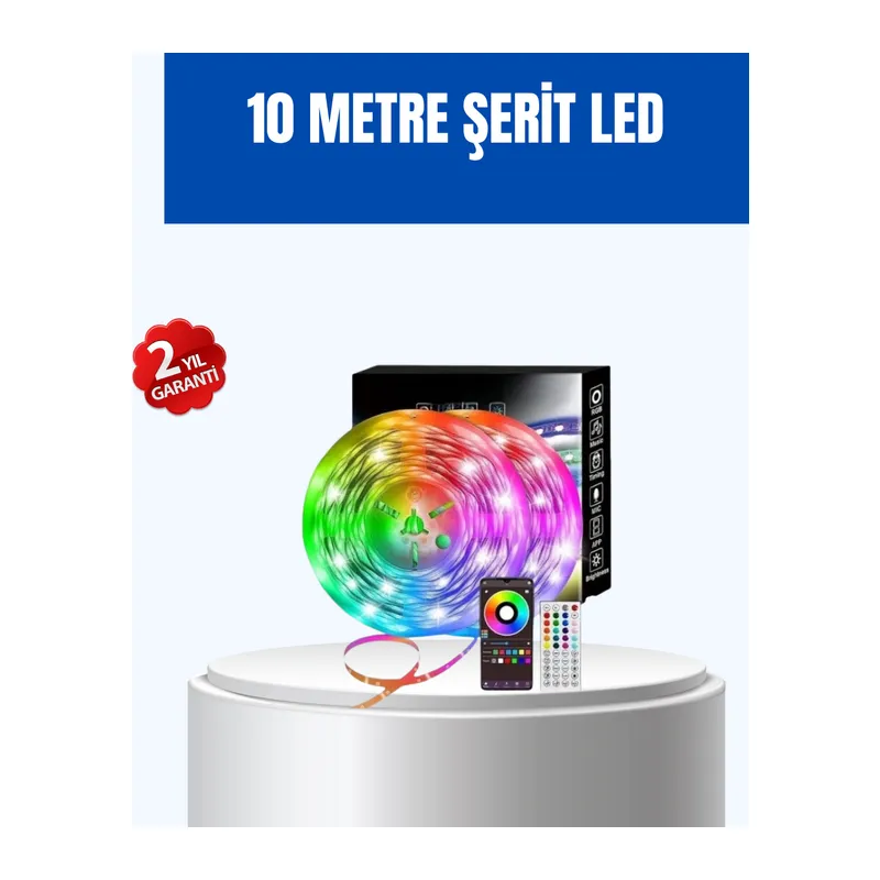 Sese Duyarlı 10M Smart Şerit Led IOS Android Kontrollü RGB Işık